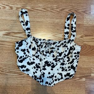 Cotton candy LA cow print corset